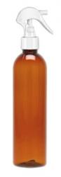 8 oz. Amber 24-410 PET (BPA Free) Semi-Translucent Bullet Round Plastic Bottle-Mini Trigger