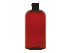 8 oz. Amber Dark 24-410 PET (BPA Free) Plastic Boston Round Bottle (Stock Item)