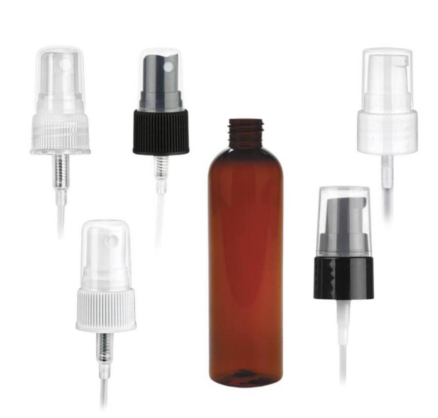 2 oz. Amber Dark 20-410 PET (BPA Free) Plastic Bullet Round Bottle-FM Sprayer or Treatment Pump (Stock)