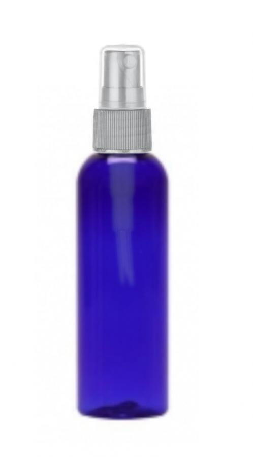 2 oz. Blue Cobalt 20-410 PET (BPA Free) Plastic Bullet Round Bottle-FM Sprayer