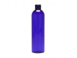 8 oz. Blue Cobalt 24-410 PET (BPA Free) Semi-Translucent Bullet Round Plastic Bottle w/ FM Sprayer or 1.2 CC Pump (King)