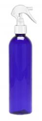 8 oz. Blue Cobalt 24-410 PET (BPA Free) Semi-Translucent Bullet Round Plastic Bottle-Mini Trigger (King)