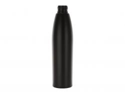 8 oz. Black Tapered Bullet Round 24-410 HDPE Opaque Plastic Bottle (Surplus)
