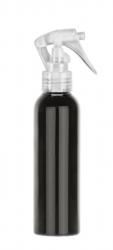 3.33 oz. Black Bullet Round (100 ML) 24-410 HDPE Opaque Plastic Bottle-Natural Mini Trigger