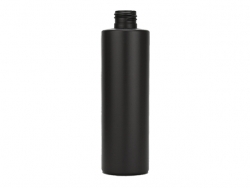 8 oz. Black Cylinder Round 24-410 HDPE Opaque Plastic Squeezable Bottle (Stock)
