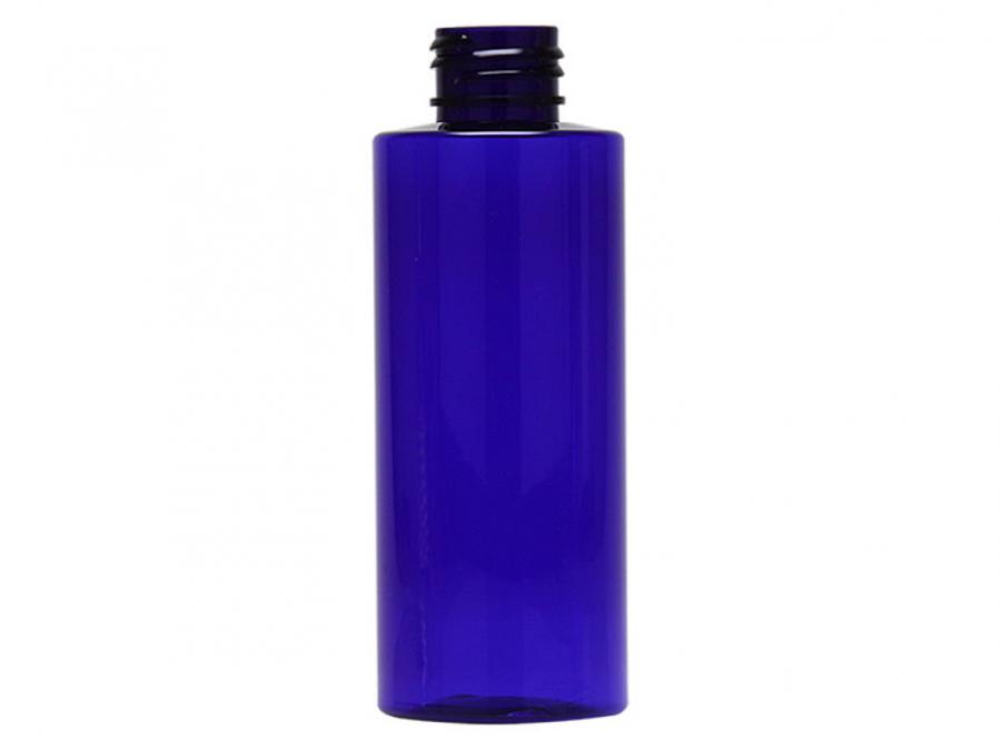 2 oz. Blue Cobalt 20-410 PET Semi-Translucent Plastic Cylinder Round Bottle