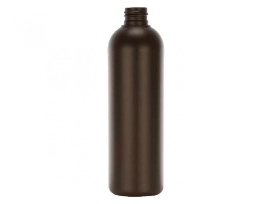 10 oz. Brown Dark 24-410 HDPE Bullet Round Opaque Plastic Bottle