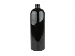 16 oz. Black Bullet Round 24-410 PET Opaque Plastic Bottle