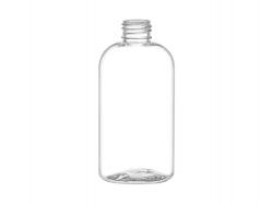 8 oz. Clear 24-410 PET (BPA Free) Plastic Boston Round Bottle w/ Pump or Sprayer (Stock Item)