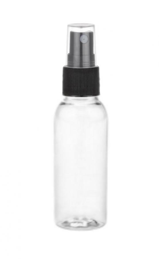 1 oz. Clear 20-410 PET Round Bullet (BPA Free) Plastic Bottle-FM Sprayer