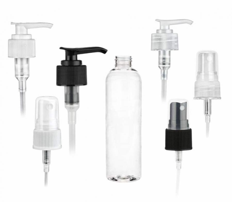 6 oz. Clear 24-410 PET (BPA Free) Plastic Bullet Bottle-Pump or Sprayer (Stock)