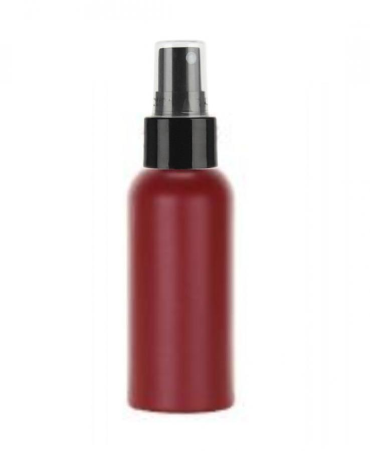2 oz. Cranberry Bullet Round 24-410 Opaque HDPE Slightly Squeezable Plastic Bottle-FM Sprayer