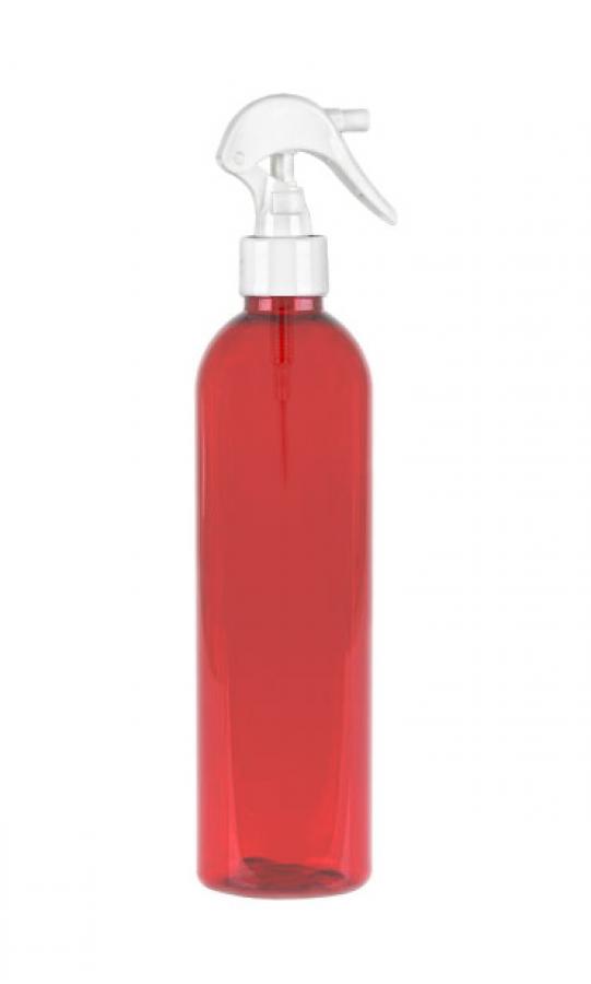 8 oz. Cranberry Red 24-410 PET (BPA Free) Semi-Translucent Bullet Round Plastic Bottle-Mini Trigger (Silgan)