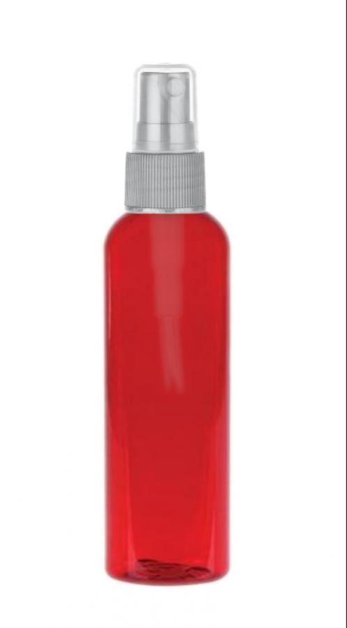 2 oz. Cranberry Red 20-410 Semi-Translucent PET (BPA Free) Plastic Round Bullet Bottle-FM Sprayer (Silgan)