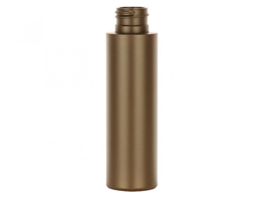 3.33 oz. (100 ml) Bronze HDPE Cylinder Round 24-410 Opaque Plastic Bottle