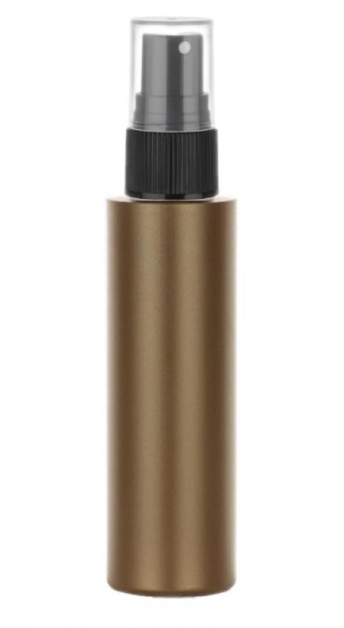 3.33 oz. (100 ml) Bronze HDPE Cylinder Round 24-410 Opaque Plastic Bottle-FM Sprayer