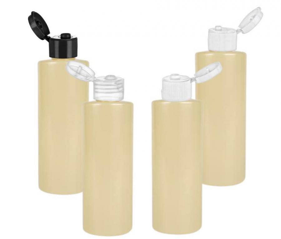 3 oz. Yellow Cylinder Round Squeezable 20-410 PET Opaque Plastic Bottle-Snap Top Lid
