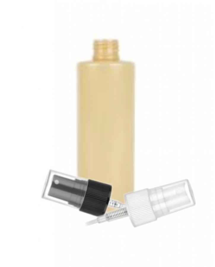 3 oz. Yellow Cylinder Round Squeezable 20-410 PET Opaque Plastic Bottle-FM Sprayer