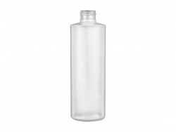 8 oz. Natural HDPE 24-410 Cylinder Round Semi-Opaque Squeezable Plastic Bottle (Flamed)