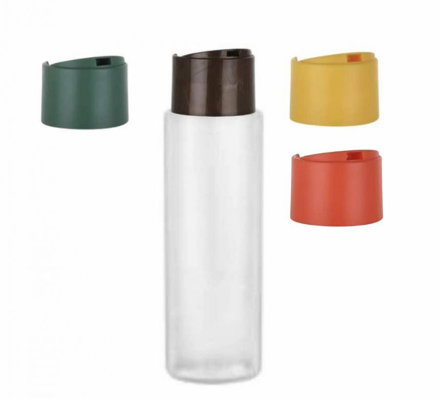 8 oz. Natural HDPE 24-410 Cylinder Round Semi-Opaque Squeezable Flamed Plastic Bottle-Dispensing Cap (Mix-Match For Discounts)