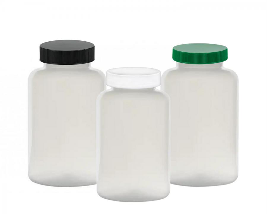 10 oz. Frosted Pearl (300 cc) 45-400 PET Round Plastic Packer Bottle-CT Cap