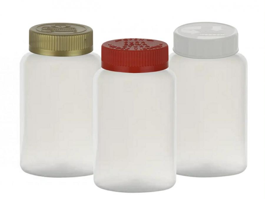 10 oz. Frosted Pearl (300 cc) 45-400 PET Round Plastic Packer Bottle-CRC Cap