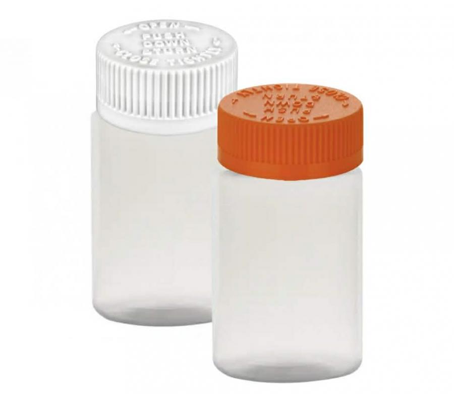 2 oz. Frosted Pearl Round (60 cc) 33-400 PET Round Plastic Packer Bottle-CRC Cap