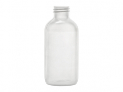 4 oz. Natural Boston Round 24-410 LDPE Semi-Opaque Squeezable Plastic Bottle-White Twist Open Cap-.050 Orifice (Amcor)