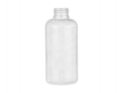 4 oz. Natural Boston Round 24-410 HDPE Semi-Opaque Plastic Bottle (Stock)