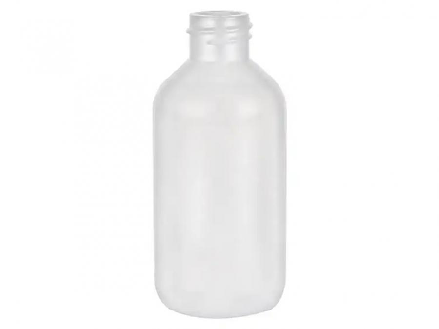 2 oz. Natural LDPE Opaque 20-410 Squeezable Plastic Boston Round Bottle