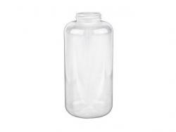 10 oz. Natural semi-opaque LDPE Squeezable Boston Round 33-400 Plastic Bottle with White Flip Top Dispensing Cap