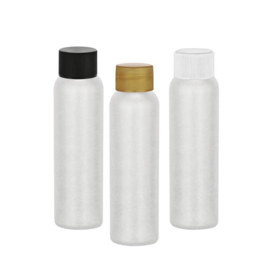 3 oz. Natural Bullet Round 24-410 HDPE Semi-Opaque Slightly Squeezable Plastic Bottle-CT Cap