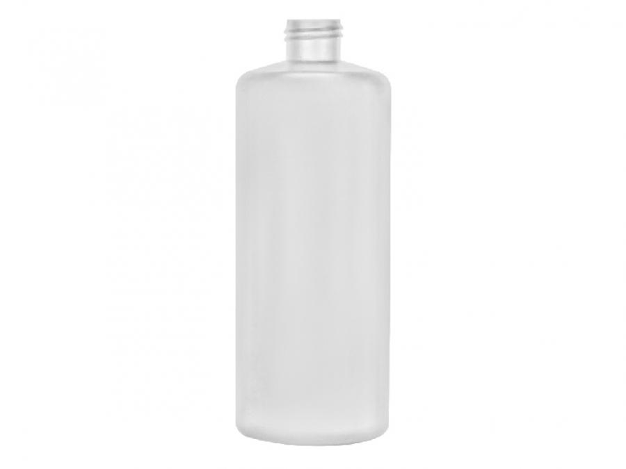 12 oz. Natural Cylinder Round Squeezable 24-410 HDPE Semi-Opaque Plastic Bottle-Rounded Shoulder
