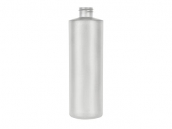 16 oz. Natural Cylinder Round 24-410 HDPE Semi-Opaque Flamed Plastic Bottle