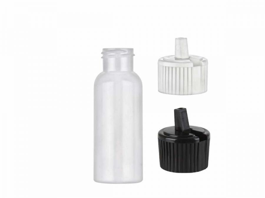2 oz. Natural 24-410 Bullet Round MDPE Squeezable Plastic Bottle-Dispensing Cap