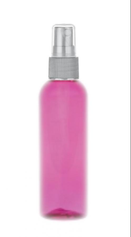 2 oz. Pink 20-410 Semi-Translucent PET (BPA Free) Plastic Round Bullet Bottle-FM Sprayer (Silgan)