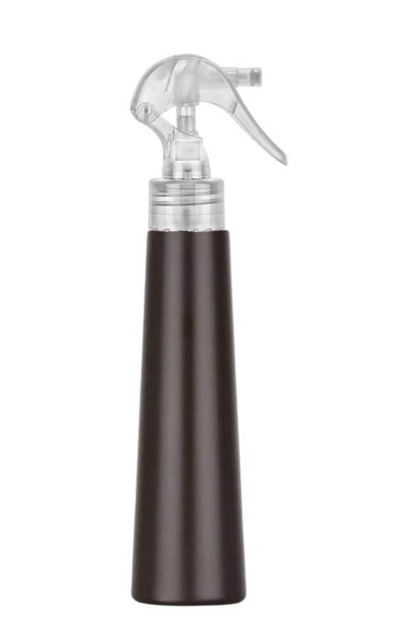 3.33 oz. (100 ml) Brown Dark HDPE Tapered Round 24-410 Opaque Plastic Bottle-Mini Trigger