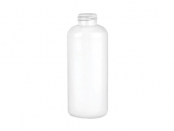 6 oz. White Pearl Tall Boston Round 24-400 HDPE Opaque Plastic Bottle-CT Cap