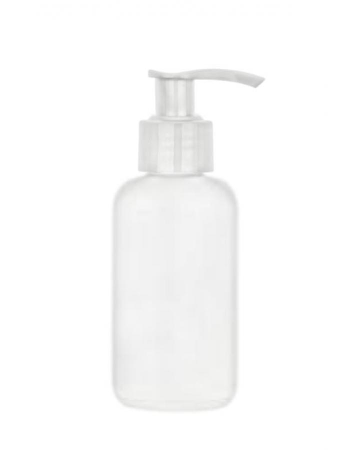 3 oz. White Boston Round 24-410 HDPE Opaque Slightly Squeezable Plastic Bottle-Tincture-White Lotion Pump