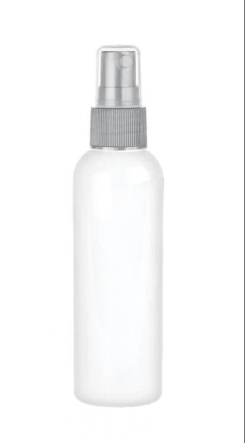 2 oz. White 20-410 Round Bullet PET Opaque Plastic Bottle Gloss Finish-FM Sprayer (King)