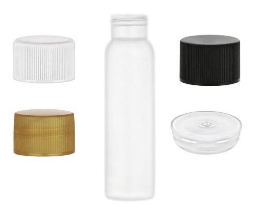 2 oz. White LDPE Bullet (Imperial) Round 24-410 Opaque Squeezable Plastic Bottle-Plug-Cap