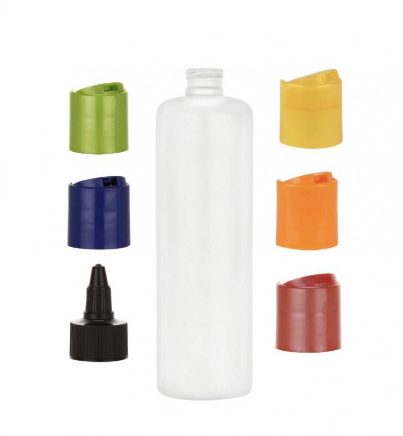 13.5 oz. White Cylinder Round Squeezable 24-410 HDPE Opaque Plastic Bottle-Rounded Shoulder-Dispensing Cap