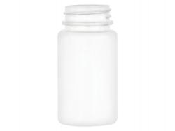 2.5 oz. (75 cc) White Packer 33-400 HDPE Round Plastic Bottle-Non Dispensing Cap