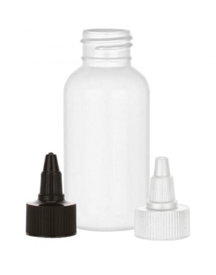 2 oz. White 24-410 Boston Round MDPE Squeezable Plastic Bottle-Twist Cap