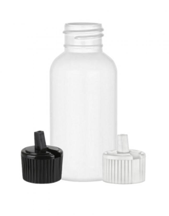 2 oz. White 24-410 Boston Round MDPE Squeezable Plastic Bottle-Turret Cap