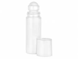 3 oz. White Roll-On 35 mm HDPE Plastic Deoderant Bottle-PP Ball-Cap