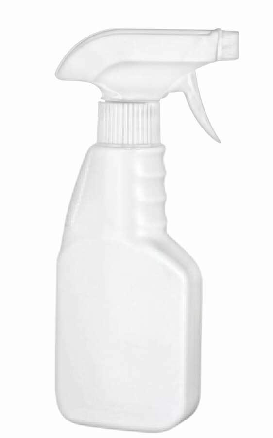8 oz. White Oval 28-410 HDPE Pistol Grip Trigger Style Opaque Plastic Bottle-Sprayer