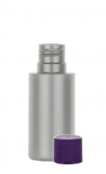 .40 oz. (2/5 oz) (12 ML)  Silver 15-415 Cylinder Round Opaque Other Plastic Non Squeezable Bottle-Purple Non Dispensing Cap