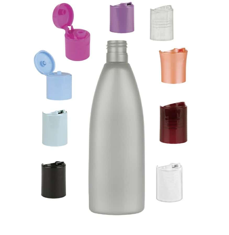 10 oz. Silver Pearl HDPE 24-415 Opaque Tapered Squeezalbe Oval Plastic Bottle-Dispensing Cap