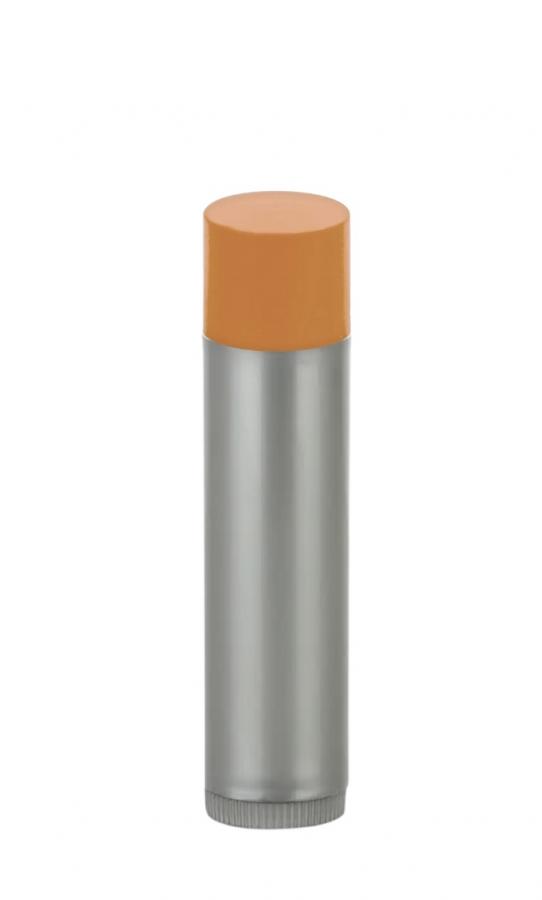 .15 oz  Pearl Gray Cylinder Round Other Plastic Propel-Repel Lip Balm Tube-Rustic Orange Friction Fit Cap